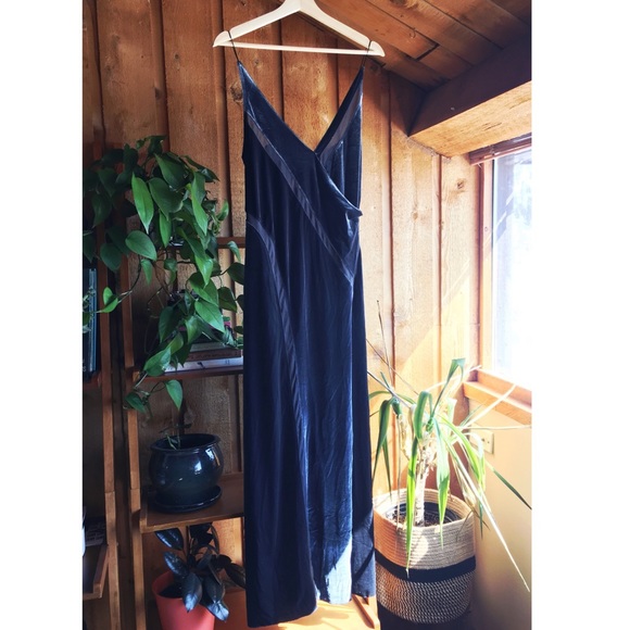 Free People Spliced Velvet Maxi Dress NWT Charcoal - Picture 2 of 5